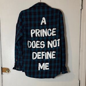 Aladdin Jasmine Blue and Black Plaid  Shirt